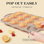 Vinino 2Pack Silicone Muffin Pans for Baking with Metal Reinforced Frame, 12 Cups Regular Size Nonstick Silicone Cupcake Pan, BPA Free Oven Dishwasher Safe Baking Mold for Muffins Cupcakes