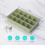 2 Tbsp Silicone Freezer Molds - Perfect for Storing Garlic, Herbs, Ginger, Pesto, Tomato Paste, Lemon Juice, Purees and More - Silicone Food Freezer Tray(Green 2 Pack)