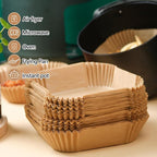9 Inch Air Fryer Liners, 125PCS Non-Stick Air Fryer Paper Liners Disposable, Oil-Proof & High-Temperature Resistant Square Baking Paper for Air Fryer, Microwave and Oven（Bottom Is 8 Inch）