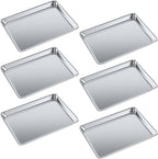 Pack of 6 | 13 in. x 18 in. Half Size Aluminum Bun. / Sheet Pan | Ideal for baking, roasting, cooling, prepping, or storing - a must-have in restaurants, bakeries, and busy kitchens.