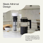 Takeya Tritan Cold Brew Coffee Maker - Airtight Pitcher with Leak-Free Lid - BPA-Free Cold Brew Maker with Silicone Handle - Dishwasher-Safe Pitcher for Homemade Cold Brew - 2 Quart, Black