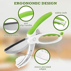 Salad Scissors, Salad Chopper with Double Blades, Lettuce Chopper, Lettuce Scissors for Chopped Salad, Chopped Salad Chopper Tool for Tossing and Chopping in Salad Bowl (White)