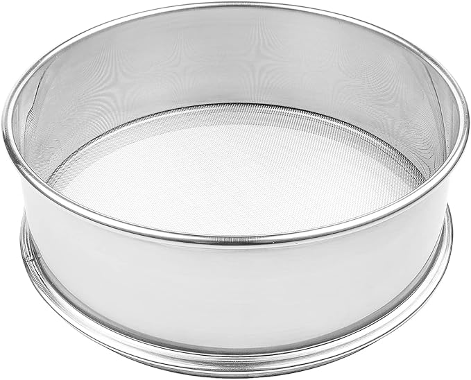 Stainless Steel Flour Sifter Fine Mesh Round Flour Sieve for Baking 16.5" Diameter x 2.88" High; 30 Mesh (Hole Size 0.6mm)
