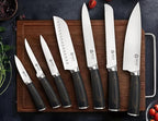 Chef Knife Set Professional - 7-Piece Kitchen knife Set without Block, High Carbon Stainless Steel Japanese-Style Kitchen knives, Full-Tang, Ergonomic Pakkawood Handle for Christmas
