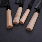 WILDMOK Left Handed 4pcs Knife Set GYUTO Sashimi Sushi Knife Sets for Left Handed, Fish Filleting Chef Knife for Kitchen German Steel Blade & Traditional Wooden Handle