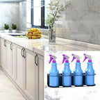 JINGCHENGMEI 4 Spray Bottles Holder, Steel Wall Mount Storage Organizer for All-Purpose at Garage and Home (SBH-4B1Pc)