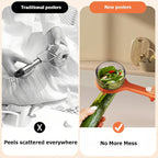 Peeling Knife With Storage Box, Fruit And Vegetable Peeler With Container, Double-Sided Stainless Steel Multi-Function Peeler For Home Kitchen (A-1pcs Orange)