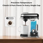 CHULUX Single Serve Coffee Maker for K Capsule and Ground Coffee, Single Cup Coffee Machine, Black