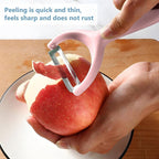 Apple Peeler:Pear Fruit Vegetable Peeler,Manual peeler for Peeling Apples, Pears, Cucumber;Garlic Carrot Potato Cheese Zester Grater, Essential Kitchen Tool(2-Pack) (pink)