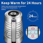 Electric Kettle, 1.8L Temperature Control Hot Water Boiler, No Plastic Contact with Water, Automatic Shutoff, Keep Warm, Cordless with LED Light for Tea Coffee