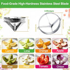 Commercial Lemon Cutter 4-Section with V-Shaped 420 Stainless Steel Blades，Easy Wedger Stainless Steel Blade Fruit Lime Slicer NSF Certified Easy-to-Use for Bar Restauran
