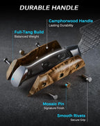 KYOKU 8" Chef Knife with Non-Stick Koi Scale Pattern, Japanese VG10 Stainless Steel Chef's Knife with Sheath & Gift Box, Shogun Koi Series Full Tang Professional Kitchen Knife with Camphorwood Handle