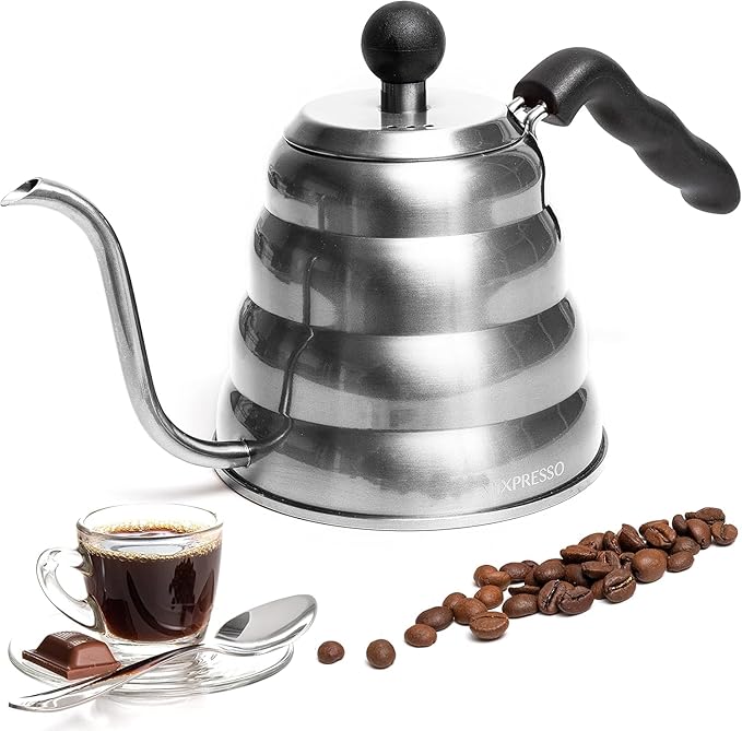 Mixpresso Gooseneck Pour Over Coffee Kettle, Barista Pour Control Design, Ideal for Coffee and Tea, High-Grade Stainless Steel 1.2 Liter 40 Oz, Induction Cooker Stovetop Kettle Stainless Steel