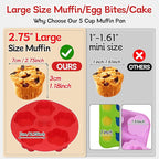 Silicone Air Fryer Muffin Pan Egg Bite Mold for Oven Baking,1 Pcs Mini Muffin Tins Cups Cake Pan Tray for Air Fryer Liners Basket Accessories Baking Muffin Cakes Pancake Quiche