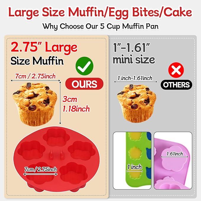 Silicone Air Fryer Muffin Pan Egg Bite Mold for Oven Baking,1 Pcs Mini Muffin Tins Cups Cake Pan Tray for Air Fryer Liners Basket Accessories Baking Muffin Cakes Pancake Quiche