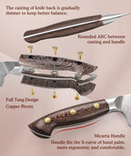 HEZHEN Nakiri Knife,7.4 Inches, 67 Layers Damascus Steel Japanese Vegetable Knife for Professional Chefs and Home, Micarta Handle,Gift Ready