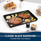 P&P CHEF 16 Inch Baking Cookie Sheet Pan, Carbon Steel Oven Tray, Non Stick Bakeware for Cooking Baking Bread Meat Vegetables, Sturdy & Healthy, Easy Clean, 1Pc