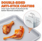 Non-Stick Ceramic Baking Sheet Set of 2, 15 * 10 inch Naturally Slick Ceramic Coating - Non-Toxic, PTFE & PFOA Free - Perfect for Baking, Roasting, and More (Baking Sheet-2 Pcs)