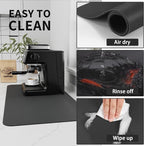 Coffee Mat - Absorbent Hide Stain Rubber Backed Dish Drying Mat for Kitchen Counter - Bar Mats for Countertops Accessories Fit Under Coffee Maker Espresso Machine