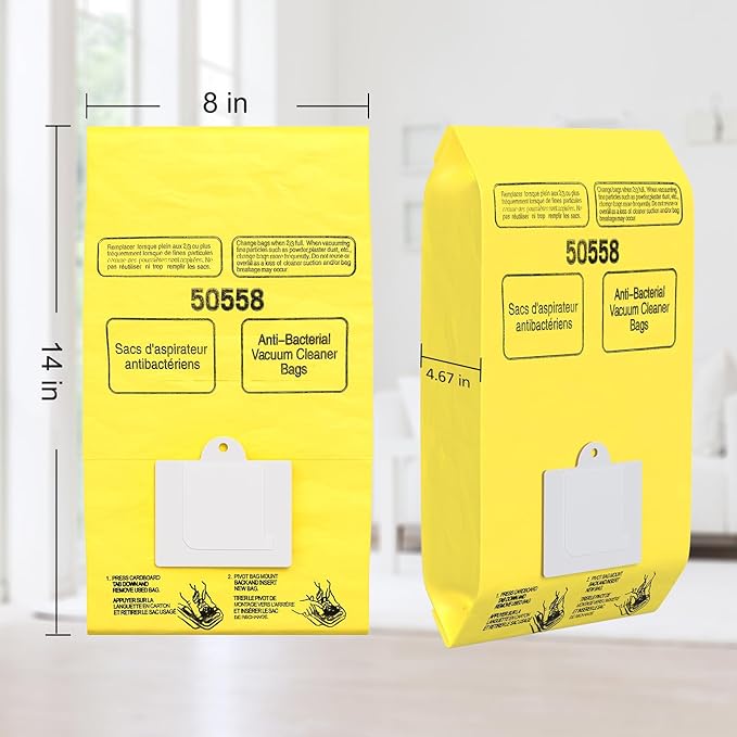 15 Pack Canister Vacuum Cleaner Bags Compatible with Kenmore Canister Type C/Q 5055, 50555, 50557, 50558 and Type C-5, C-18, 53292, 200 Series, 400 Series, 600 Series, 700 Series, 800 Series Vacuum