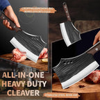 7.68" Meat Cleaver Knife for Meat Bone Cutting,Full Tang Japanese Chef Chopping Knife,Heavy Duty Butcher Axe Bone Breaker, Hand Forged Chopper for Kitchen,Gifts for Men