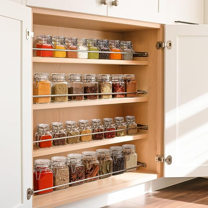 ComSaf Small Glass Jars with Airtight Lid Set of 6, Spice Jars 8 oz, Mason Jars 8 oz, Small Canning Jar, 8oz Jars with Lids for Kitchen, Jam, Jelly, Honey, Herb, Candy, Beans, Dessert, Sugar, Parfait