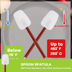 Silicone Rubber Spoonulas Pack of 3 (9.5/14/16-Inch), Commercial Silicone Spoonulas, Commercial Rubber Spatulas, Commerical Spatulas for Baking, Resistant to 500℉, Dishwasher Safe & BPA-Free