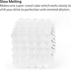 W&P Prism Single Ice Mold, Perfect Etched Large Cube, Slow Melting for Whiskey and Cocktails, Food Grade Premium Silicone, Dishwasher Safe, BPA Free