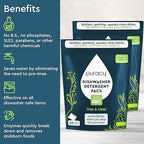 Puracy Dishwasher Pods, Natural Dishwasher Detergent, Free & Clear Dish tabs - Enzyme-Powered, Spot & Residue Free - TikTok Trend Items, Must Haves from TikTok Made Me Buy It (Free & Clear, 100 Count)