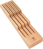 HENCKELS Classic Razor-Sharp 11-Piece Knife Block Set, Chef Knife, Bread Knife, Carving Fork and Knife, German Engineered Informed by 100+ Years of Mastery, Natural In-Drawer Block