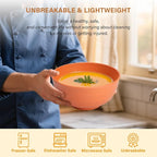 Homienly Large Bowls, 60 Oz Salad Bowls, Large Cereal Bowls, 8PCS Unbreakable Wheat Straw Serving Bowls for Pho, Popcorn, Soup & Oatmeal, Microwave & Dishwasher Safe for Kitchen, Camping (Multi)