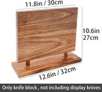 Magnetic Knife Holder, Double Sided Magnetic Knife Block, Without Knives, Wooden Universal Knife Stand, Strong Enhanced Magnets, Knife Display Rack for Kitchen Organizer