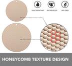 Joyhalo Trivets for Hot Dishes - Hot Pads for Kitchen, Silicone Pot Holders for Hot Pots and Pans, Silicone Mats for Kitchen Countertops, Table, Flexible Easy to Wash and Dry, Khaki