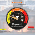 Wood Stove Magnetic Thermometer, Oven Temperature, Top Stove Thermometer for Wood Stoves, Gas, Pellet, Overheat Safety