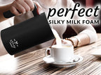 Zulay 4-in-1 Milk Frother & Steamer – Automatic Hot & Cold Foam Maker, Milk Warmer & Chocolate Mixer – 10oz/300ml Capacity, Nonstick Stainless Steel Interior, Quiet One-Touch Operation – Black