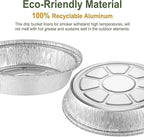 9" Aluminum Foil Pans with Clear Lids 50 Pack,Heavy Duty Disposable Containers for Roasting,Storing,Baking,Cooking,Recyclable