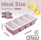 Silicone Freezer Tray with Lid Soup Freezer Container Molds with Steel Reinforced Rim Large Ice Cube Tray Makes 8 Perfect 1 Cup Portions Cubes Storage Food Containers House Essentials for New Home