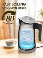 Electric Kettle with 5-Temperature Control,1.25L Cordless,Penguin Shape Design,1200W with Keep Warm and Auto Shut-Off,Perfect for Tea,Coffee & Kitchen(Dark Gray)