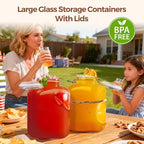ComSaf 1 Gallon Glass Jar with Lid, Flour Sugar Storage Containers 128oz, Cereal containers storage, Glass Jars with Airtight Lid, Large Storage Containers with Lids for Pickled Egg, Herb, Set of 2