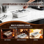 Stainless Steel Ice Cube Trays with Lever - 6 Large Cube Mold for Whiskey & Cocktails, Professional Heavy Duty Metal Freezer Tray, Non-Toxic & Easy Release for Kitchen & Bar Use