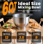 Stand Mixer 6QT Kitchen Mixer with LED Smart Touchscreen, 11-Speed Tilt-Head Mixer with Timer, 4 Preset Menus, Stainless Steel Bowl, Dough Hook, Whisk, Beater,Black