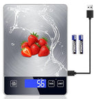 Food Scale, 33lb Digital Kitchen Scale Weight Grams and oz for Cooking Baking, 1g/0.1oz Precise Graduation, Stainless Steel and Tempered Glass