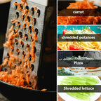 1pc Stainless Steel Vegetable Grater Portable Metal Grater 4-Sided Cheese Grater with Handle for Kitchen Restaurant (8inch)