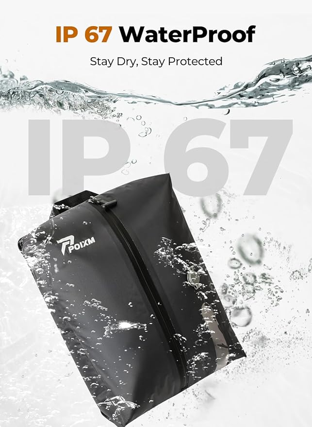 Vacuum Bags for Travel with Wireless Pump, IP67 Waterproof, Reusable Space Saver Compression Bags for Backpack, Suitcase, Home Storage(3 Pack + Pump)