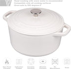 Enameled Cast Iron Dutch Oven Pot with Lid, for Bread Baking, Round Bread Oven- include Sourdough Bread Baking Supplies Set, 6QT, White