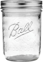 Ball Jar with Lid and Band - Pick Your Size and Color (Clear, Wide Mouth Pint - 16 oz.) Pack Of 2