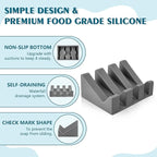 Self Draining Soap Dish,Silicone Suction Cup Soap Holder, Bathroom Soap Dish for Bar Soap,Can Extend Soap Life,Bathroom, Bath Tub, Kitchen Sink(3, Grey)