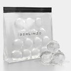 BERLINZO Large Reusable Ice Storage Bag - Freezer Safe Leak Proof Silicone and Plastic-Free Lunch Bag for Ice and Food Storage - BPA-Free XL Size