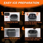 Clear Ice Ball Maker – 2.5” Crystal Clear Ice Cube Tray Makes 4 Large Sphere Ice Balls for Whiskey, Cocktails & Bourbon, Slow-Melting Silicone Mold, Gifts for Men