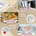 Leonyo Lasagna Pan with Lid, 10.5 x 8 x 2 Inch Rectangular Cake Pan with Lid, Stainless Steel Baking Sheet Brownies Casseroles Deep Tray for Toaster Oven, Focaccia, Fish, Chicken
